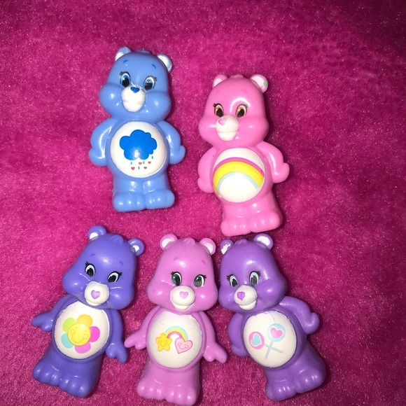 CARE BEARS Y2K RETRO VINTAGE MINI RUBBER TOYS FIGURINES - Picture 2 of 5